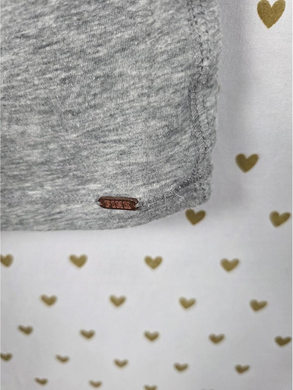 Victorias Secret PINK Grey Tank Top Mini Dress Vintage HEART y2k MEDIUM - Picture 2 of 7